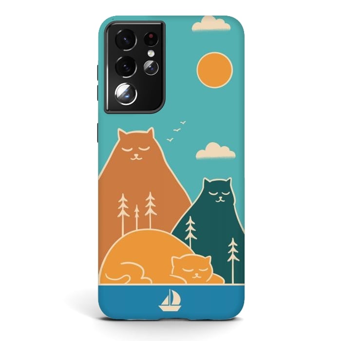 Galaxy S21 ultra StrongFit Cats mountains nature by Coffee Man