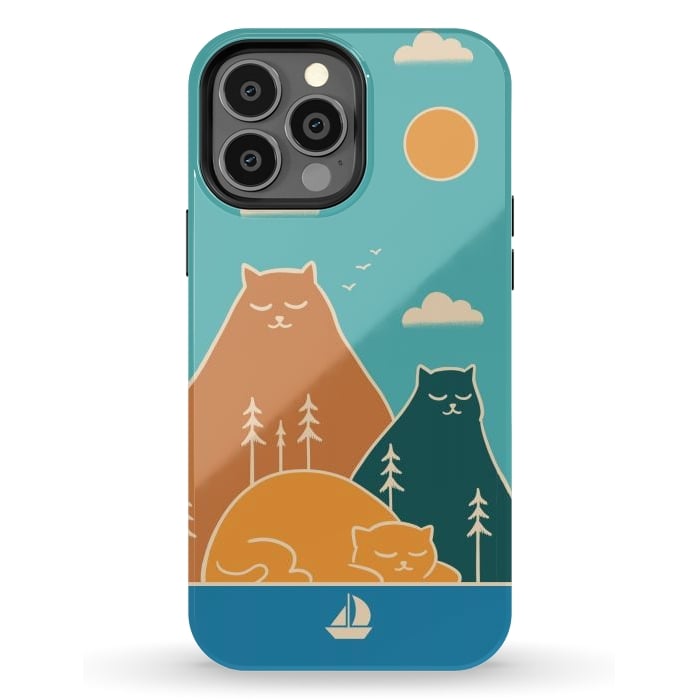 iPhone 13 Pro Max StrongFit Cats mountains nature by Coffee Man