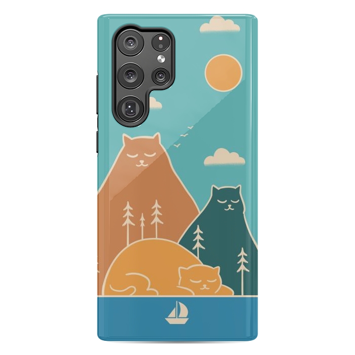 Galaxy S22 Ultra StrongFit Cats mountains nature by Coffee Man