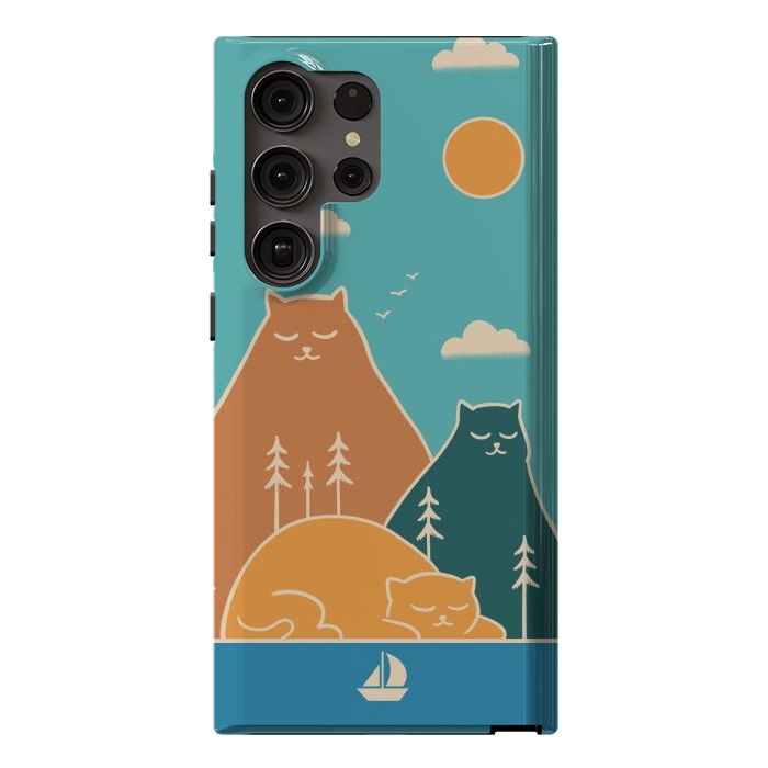 Galaxy S23 Ultra StrongFit Cats mountains nature by Coffee Man