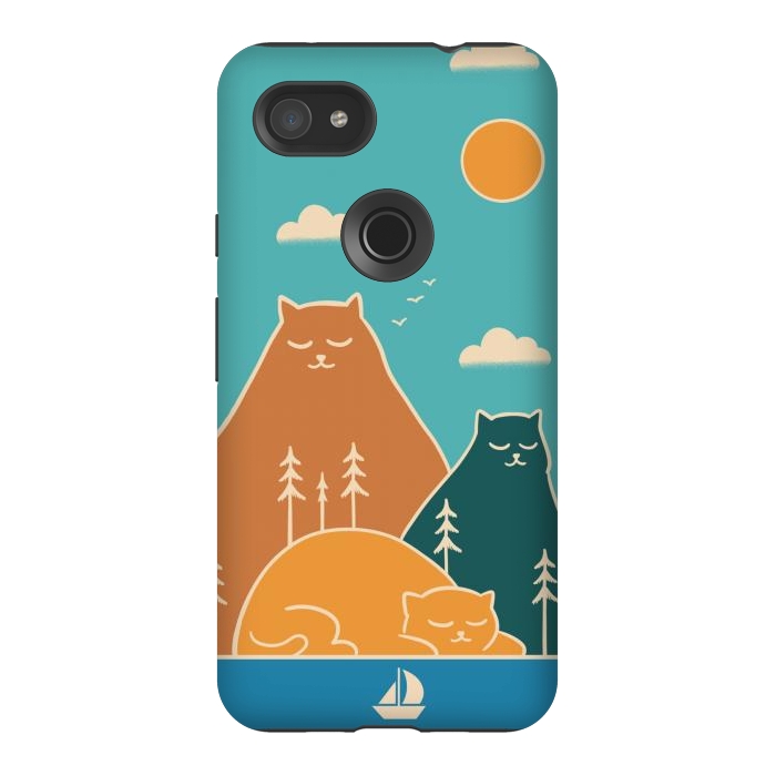 Pixel 3AXL StrongFit Cats mountains nature by Coffee Man