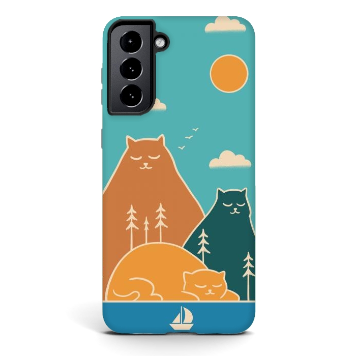 Galaxy S21 StrongFit Cats mountains nature by Coffee Man
