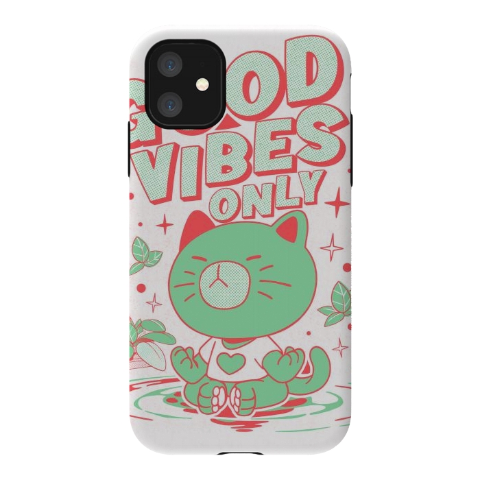 iPhone 11 StrongFit Good Vibes Only  by Ilustrata