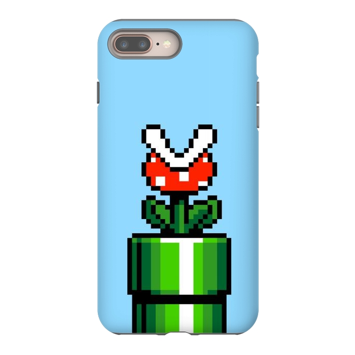 iPhone 8 plus StrongFit Carnivorous Plant Pixel Art by Mitxel Gonzalez