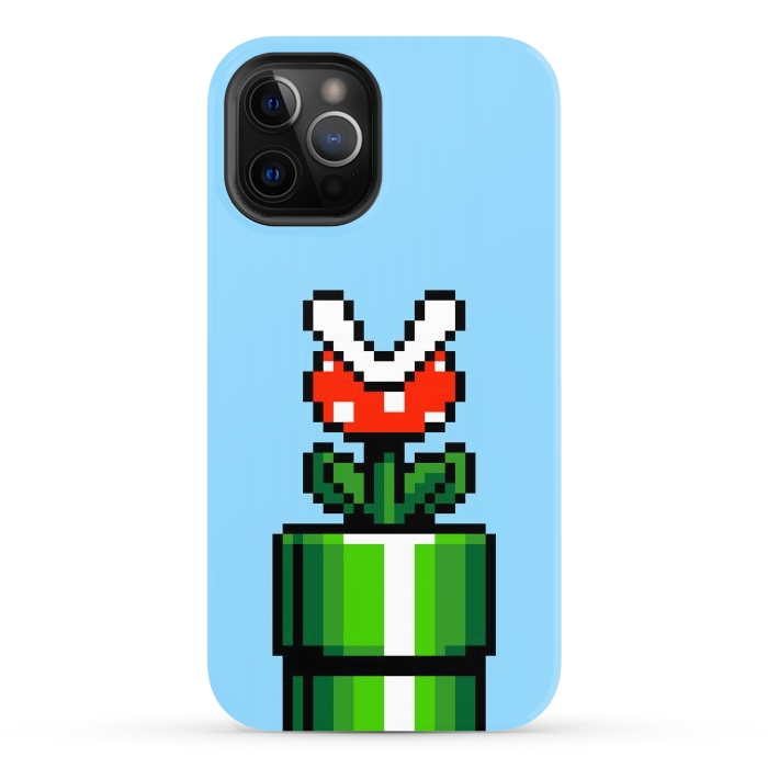 iPhone 12 Pro Max StrongFit Carnivorous Plant Pixel Art by Mitxel Gonzalez