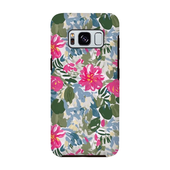 Galaxy S8 StrongFit Pink magenta floral  by Josie