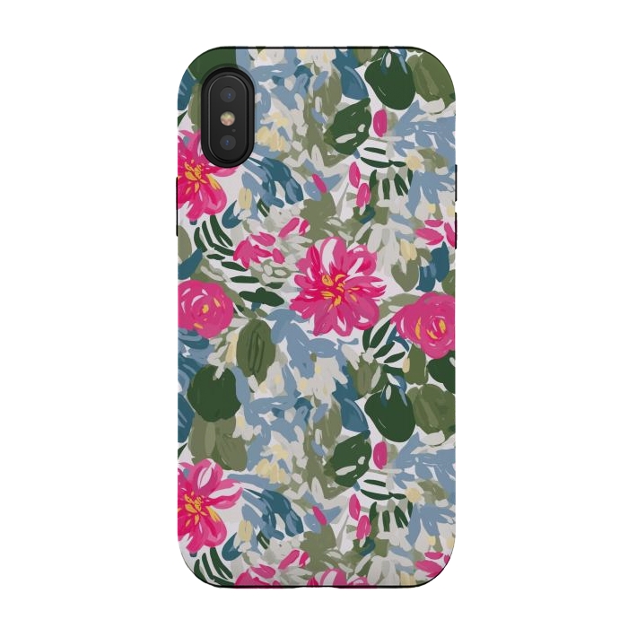 iPhone Xs / X StrongFit Pink magenta floral  by Josie