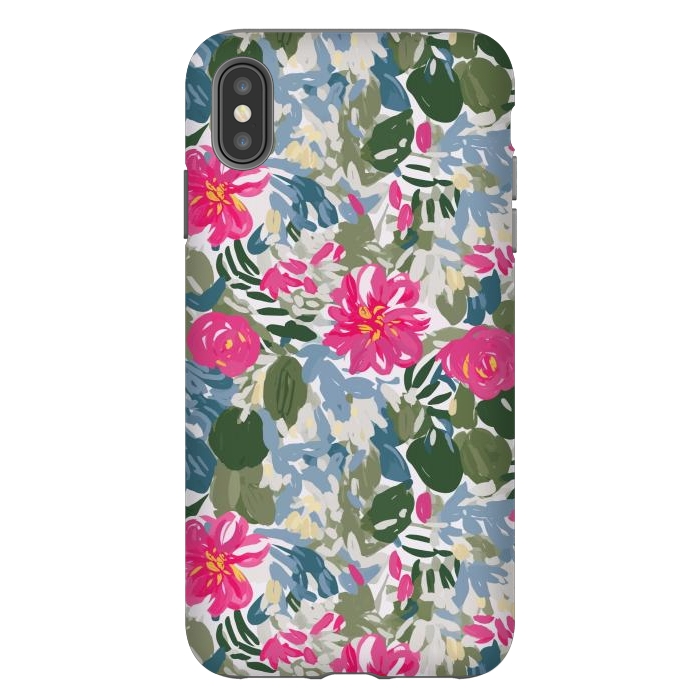 iPhone Xs Max StrongFit Pink magenta floral  by Josie