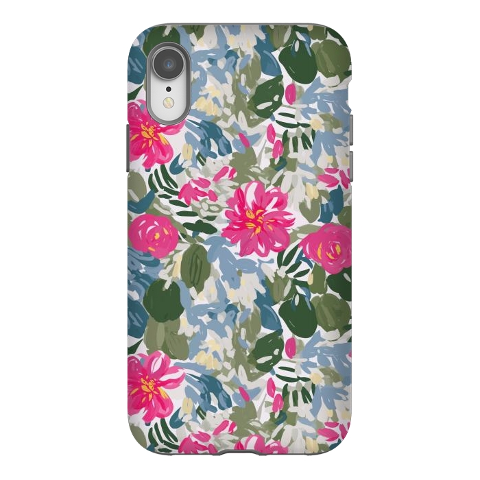 iPhone Xr StrongFit Pink magenta floral  by Josie