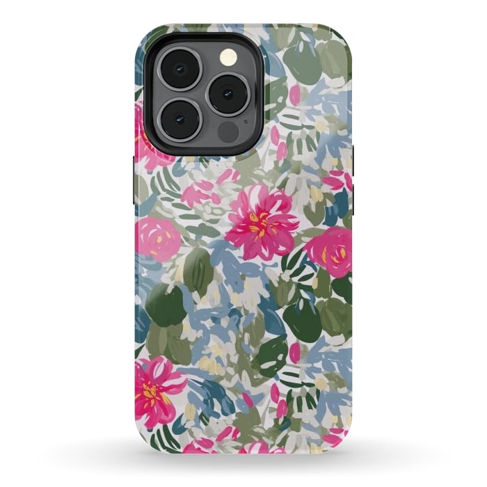 iPhone 13 pro StrongFit Pink magenta floral  by Josie