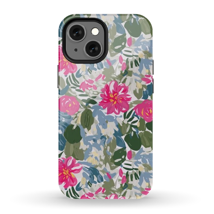 iPhone 13 mini StrongFit Pink magenta floral  by Josie