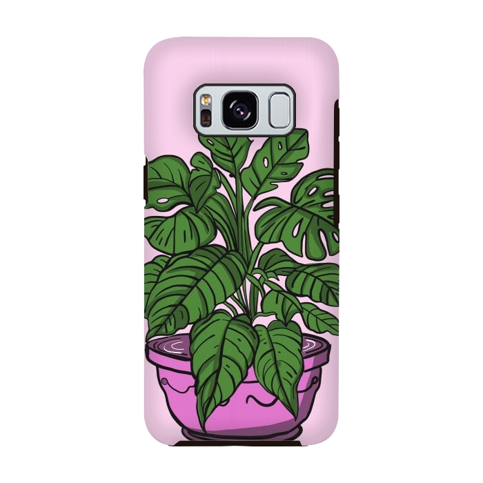 Galaxy S8 StrongFit Monstera leaves in a potted plant by Josie