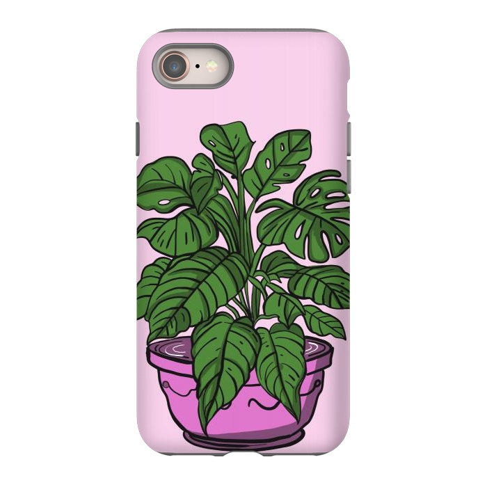 iPhone 8 StrongFit Monstera leaves in a potted plant by Josie