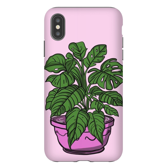 iPhone Xs Max StrongFit Monstera leaves in a potted plant by Josie