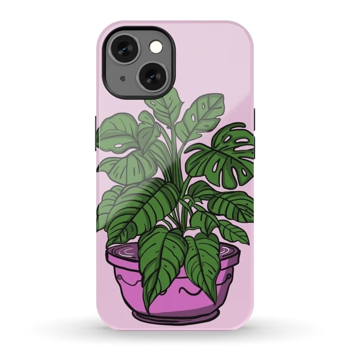 iPhone 13 StrongFit Monstera leaves in a potted plant by Josie