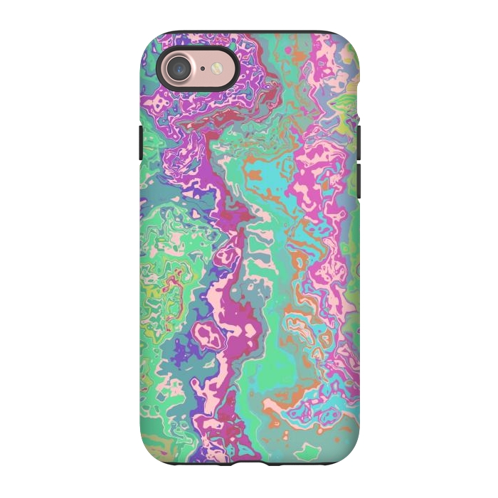 iPhone 7 StrongFit Marble pink green fluid art by Josie