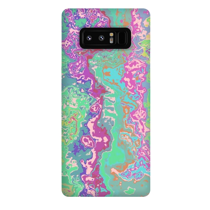 Galaxy Note 8 StrongFit Marble pink green fluid art by Josie