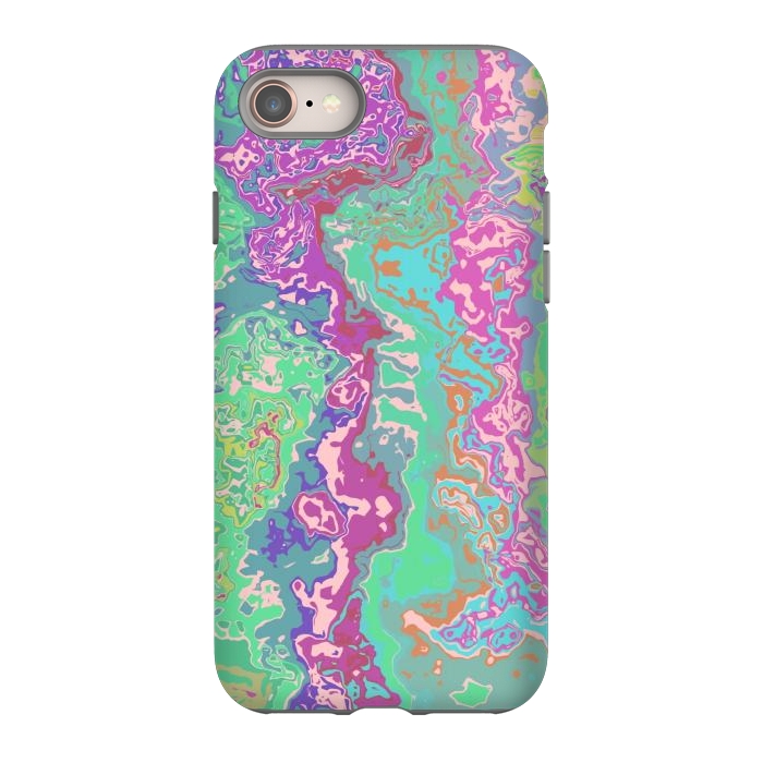 iPhone 8 StrongFit Marble pink green fluid art by Josie