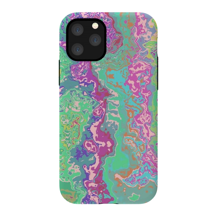 iPhone 11 Pro StrongFit Marble pink green fluid art by Josie