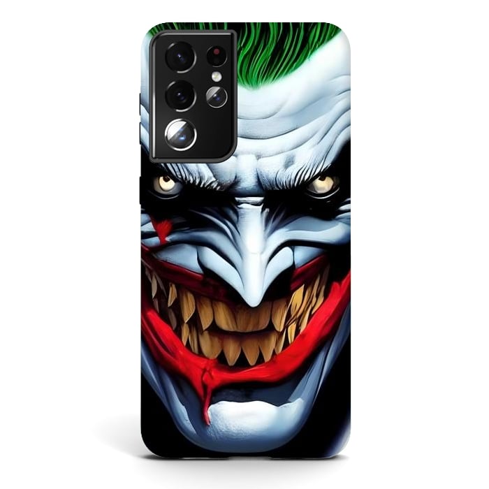 Galaxy S21 ultra StrongFit Why so Serious? by Mitxel Gonzalez