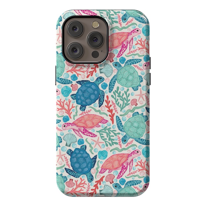 iPhone 14 Pro max StrongFit Paradise Beach Turtles by Tangerine-Tane