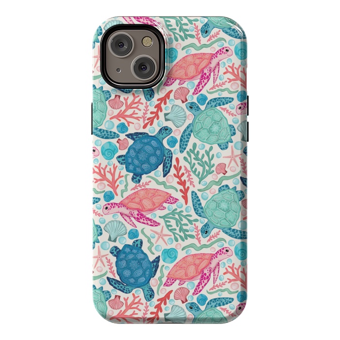 iPhone 14 Plus StrongFit Paradise Beach Turtles by Tangerine-Tane