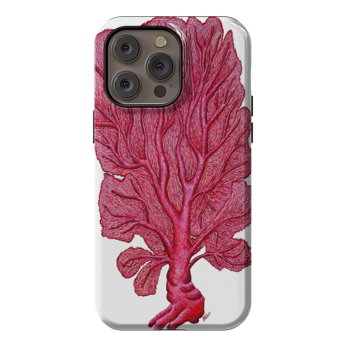 iPhone 14 Pro max StrongFit Pink Red Coral Gorgona by Chloe Yzoard