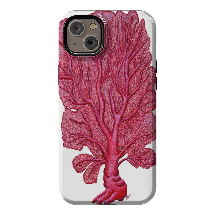 iPhone 14 Plus StrongFit Pink Red Coral Gorgona by Chloe Yzoard