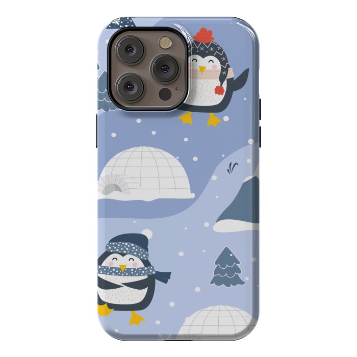 iPhone 14 Pro max StrongFit winter happy penguins by haroulita