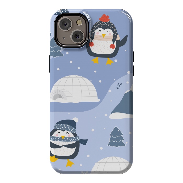 iPhone 14 Plus StrongFit winter happy penguins by haroulita