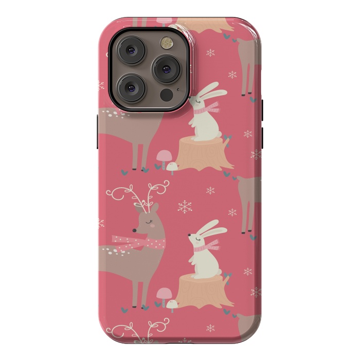 iPhone 14 Pro max StrongFit deers and rabbits by haroulita