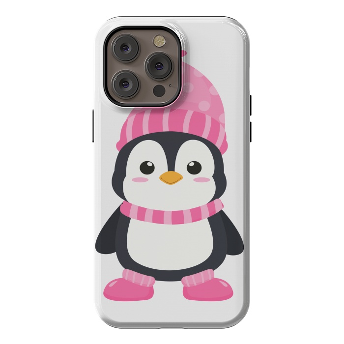 iPhone 14 Pro max StrongFit cute pink penguin  by haroulita