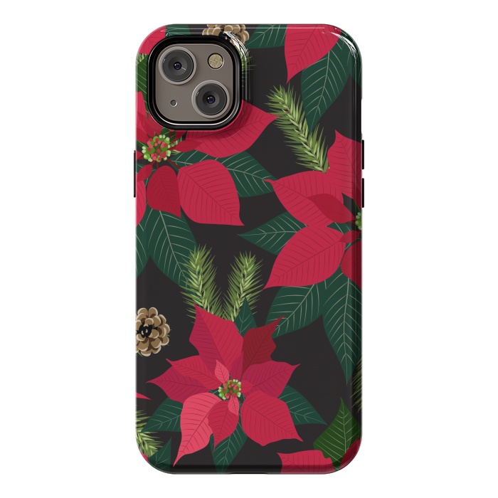 iPhone 14 Plus StrongFit Christmas poinsetta flowers by haroulita