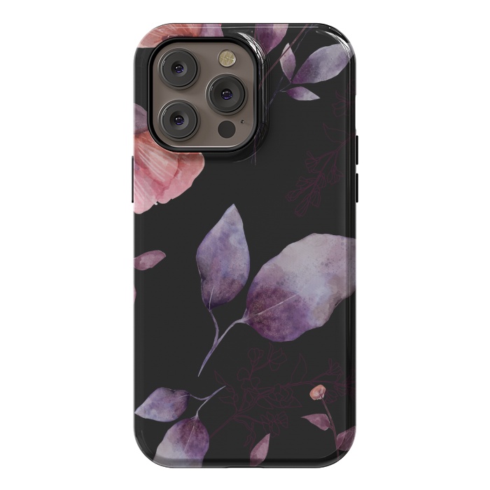 iPhone 14 Pro max StrongFit rose gray flowers by haroulita