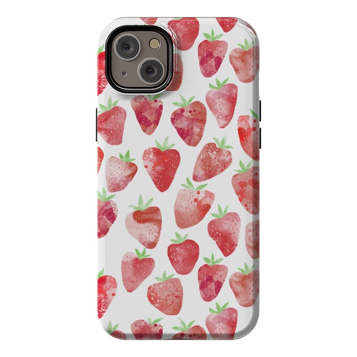iPhone 14 Plus StrongFit Strawberries Watercolor Painting by Nic Squirrell