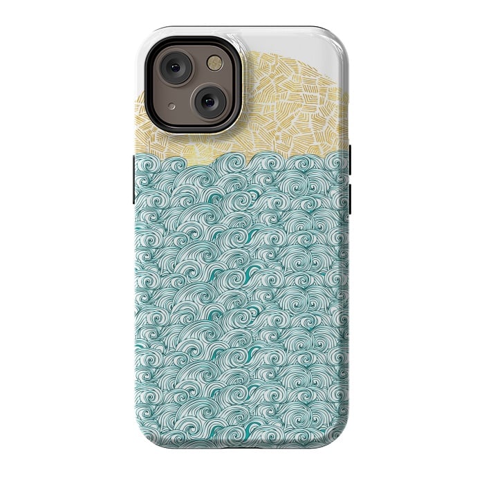 iPhone 14 StrongFit Ocean waves  by Pom Graphic Design