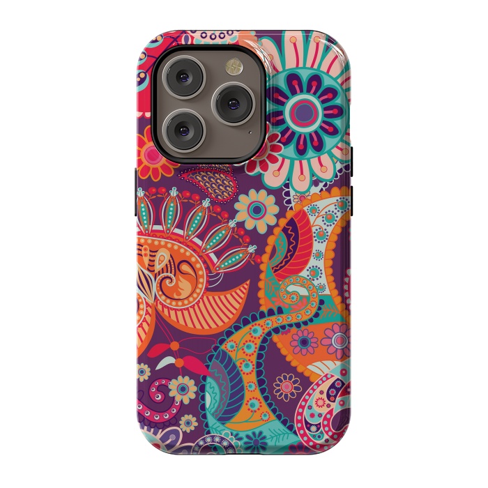 iPhone 14 Pro StrongFit Figure in bright flowers by ArtsCase