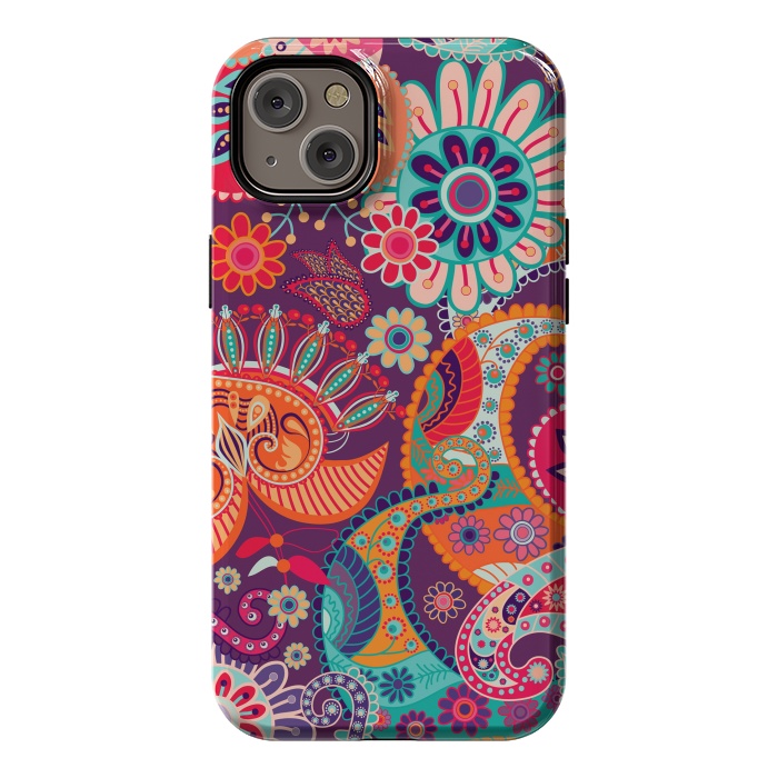 iPhone 14 Plus StrongFit Figure in bright flowers by ArtsCase