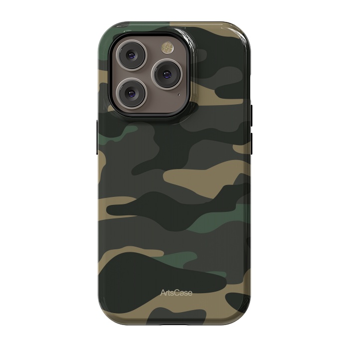 iPhone 14 Pro StrongFit Green Camo by ArtsCase