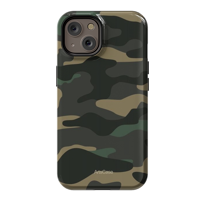 iPhone 14 StrongFit Green Camo by ArtsCase