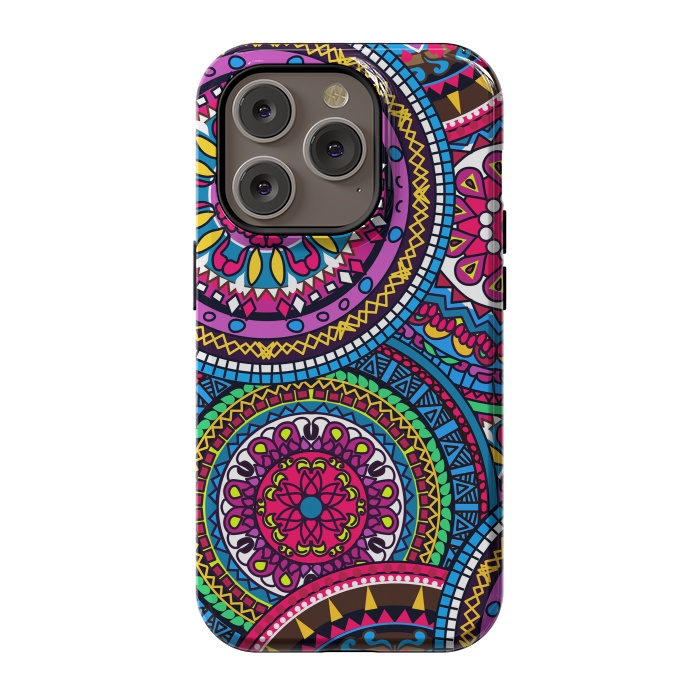 iPhone 14 Pro StrongFit Multicolor Ornament Mandala by ArtsCase