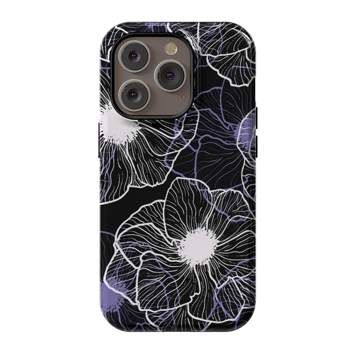iPhone 14 Pro StrongFit Anemones Wildflower Illustration G601 by Medusa GraphicArt