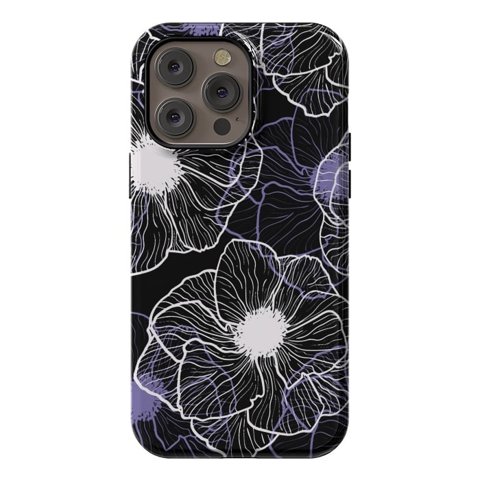 iPhone 14 Pro max StrongFit Anemones Wildflower Illustration G601 by Medusa GraphicArt