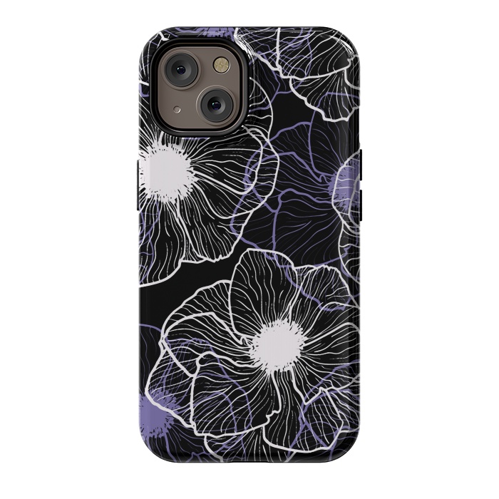 iPhone 14 StrongFit Anemones Wildflower Illustration G601 by Medusa GraphicArt