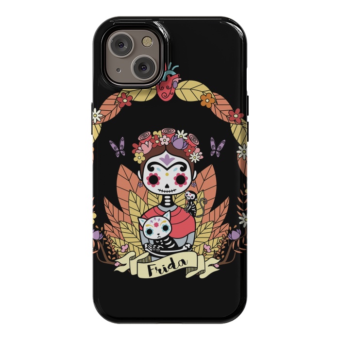 iPhone 14 Plus StrongFit Cute Frida sugar skull by Laura Nagel