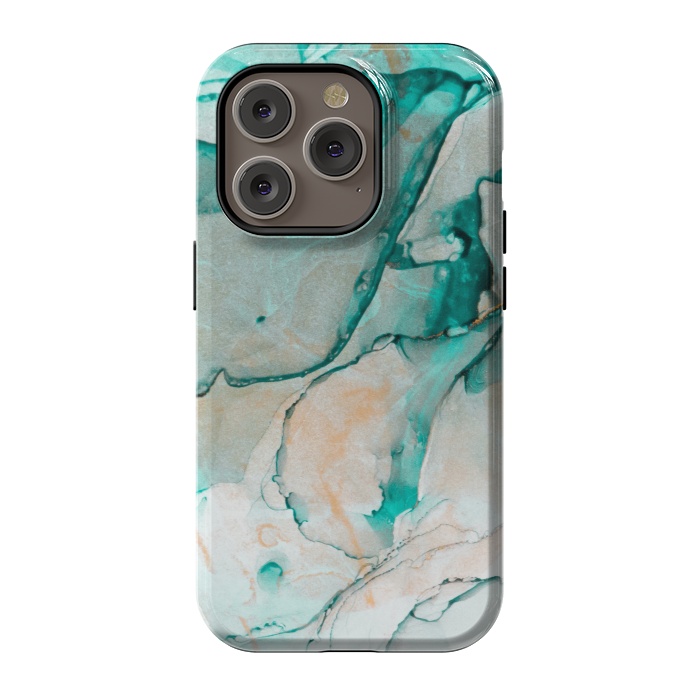 iPhone 14 Pro StrongFit Tropical Green Marble by ArtsCase
