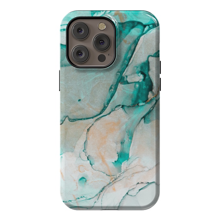 iPhone 14 Pro max StrongFit Tropical Green Marble by ArtsCase