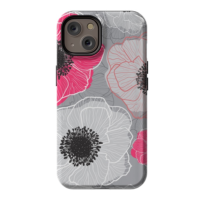 iPhone 14 StrongFit Colorful Anemones Wildflower G603 by Medusa GraphicArt