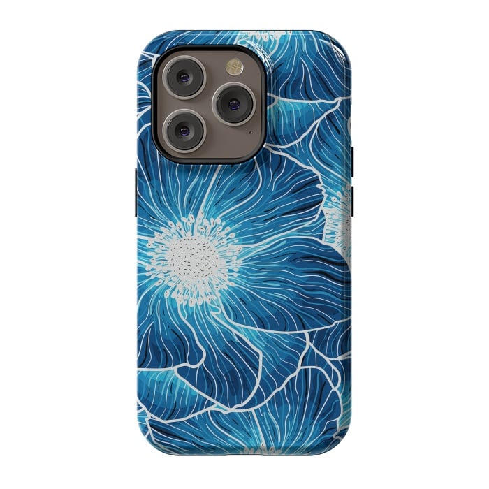 iPhone 14 Pro StrongFit Blue Anemones Wildflower G605 by Medusa GraphicArt