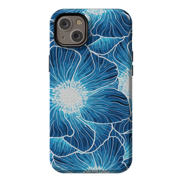 iPhone 14 Plus StrongFit Blue Anemones Wildflower G605 by Medusa GraphicArt